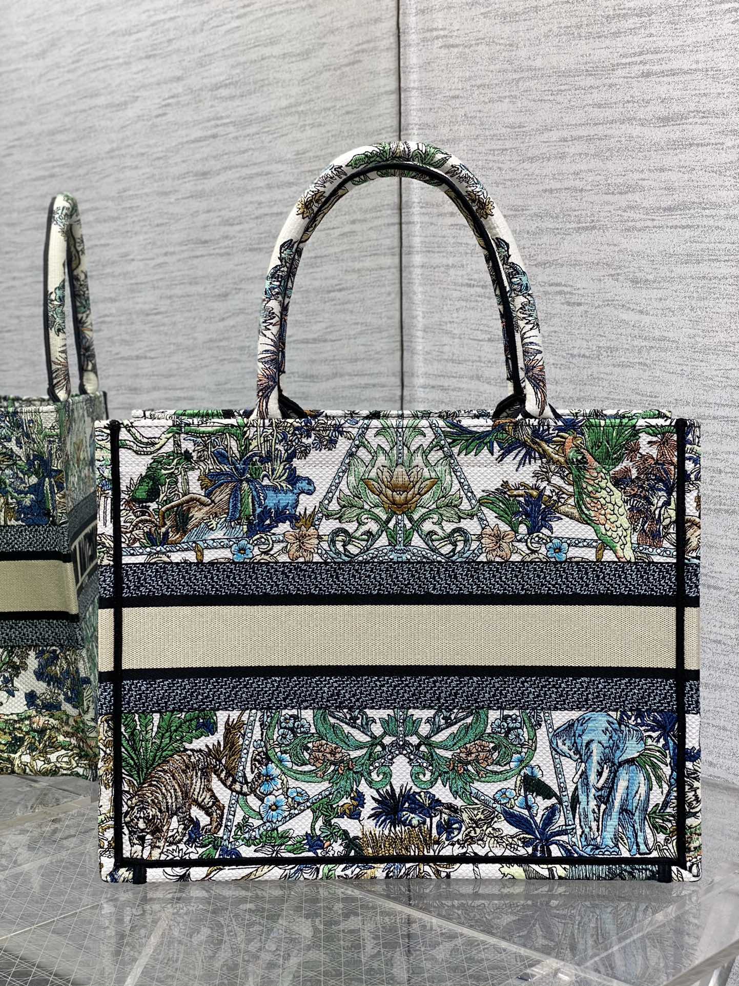 迪D家-Book Tote 2023春夏系列 浪漫花刺繡 中號