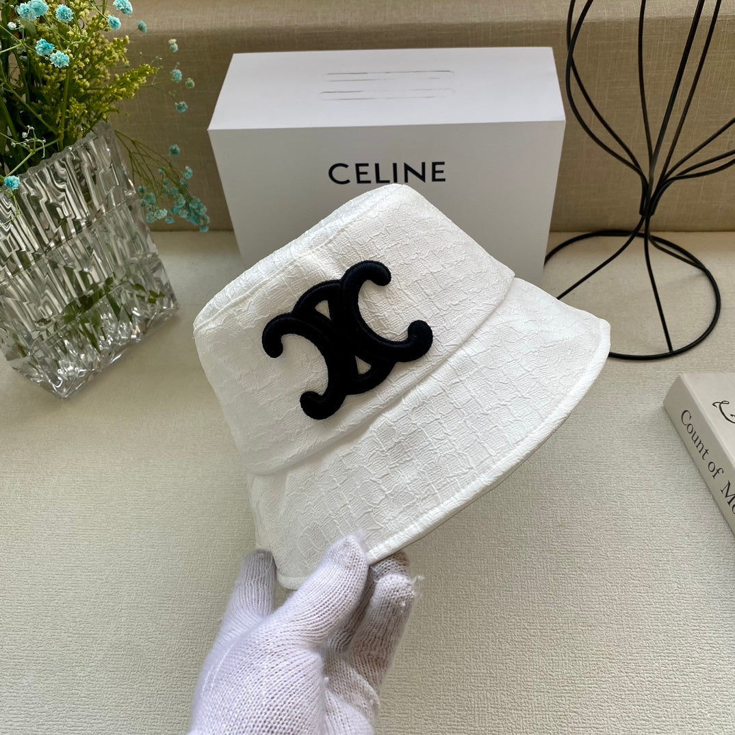 賽C家-春夏新款大Logo漁夫帽 白色