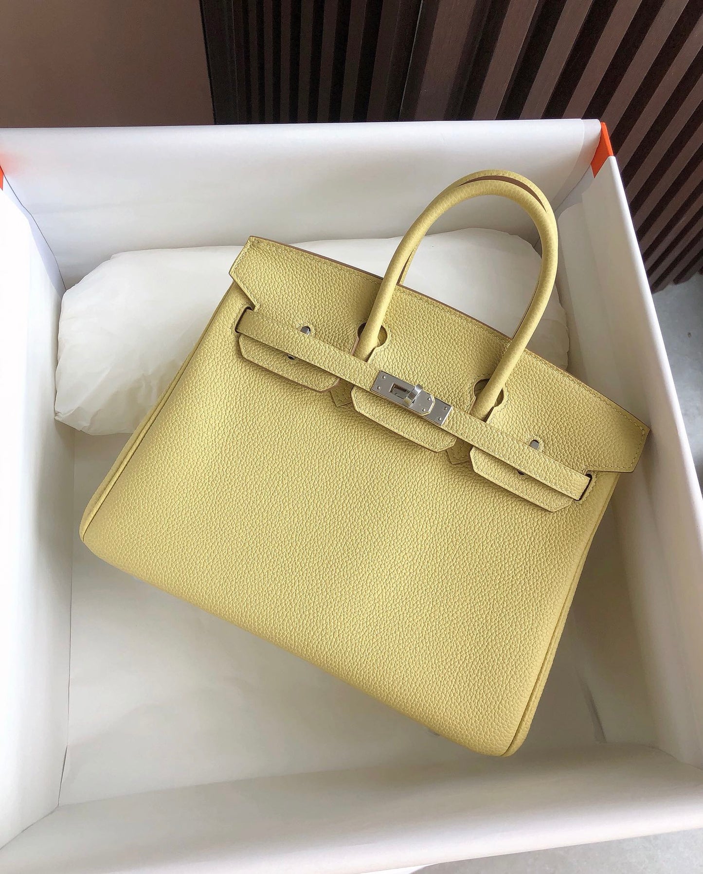 小愛款-Birkin 25 Togo 小雞黃 銀扣