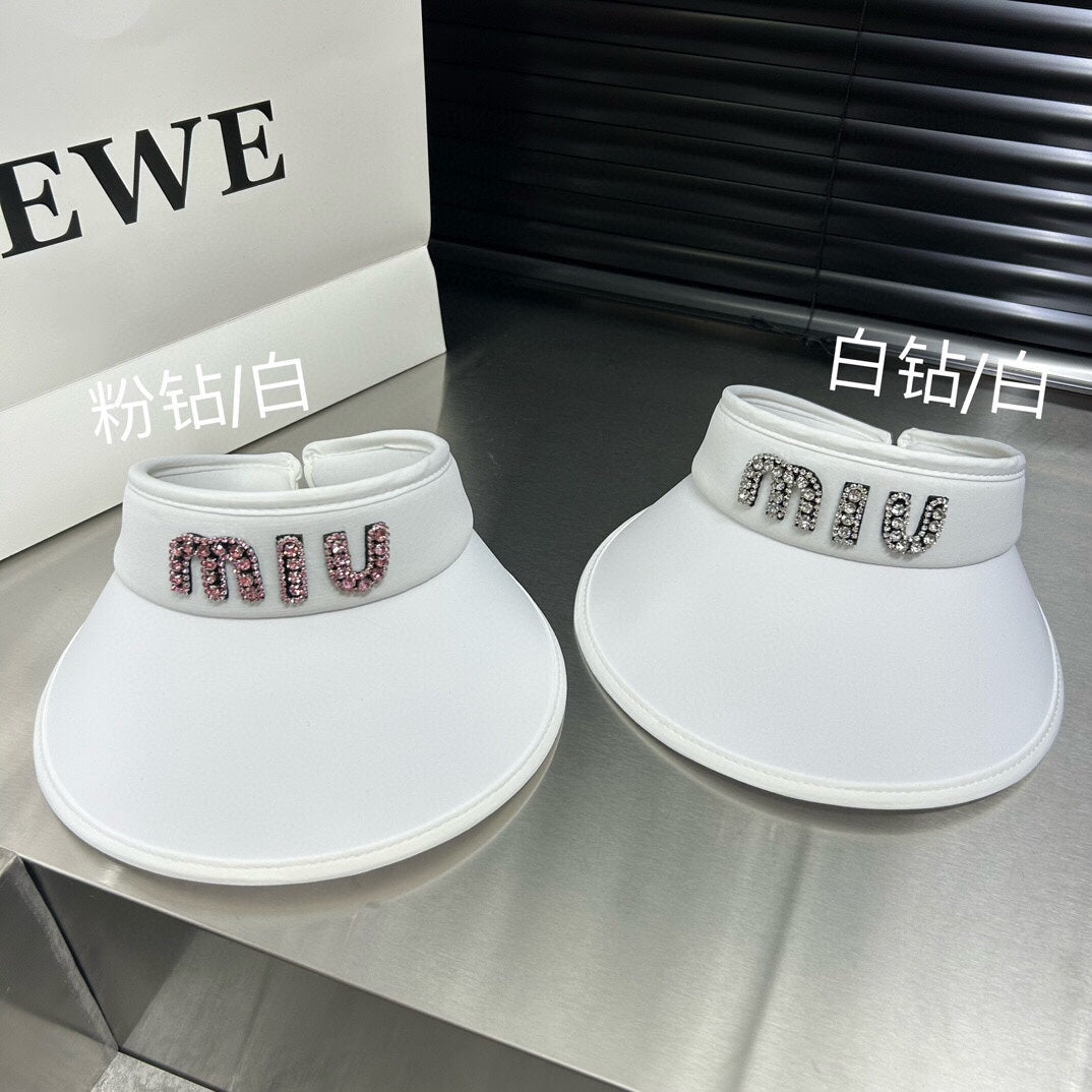 穆M家-2024春夏新款水鑽冰絲遮陽帽