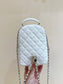 熱銷款 小香家-Chanel 24c 新款原版 迷你雙肩包 白色
