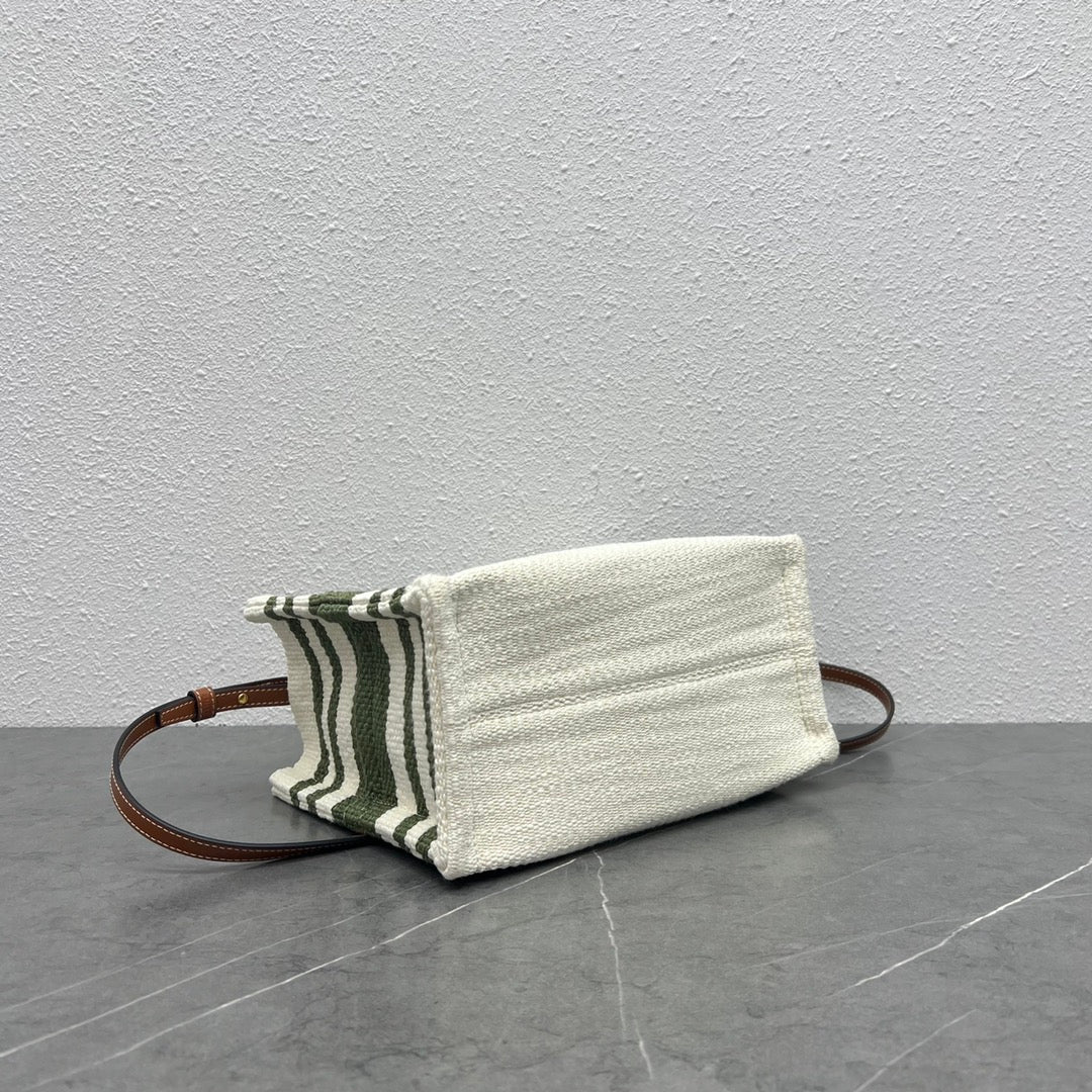 賽c家-新款Cabas Thais 橫條紋牛仔面料 小號