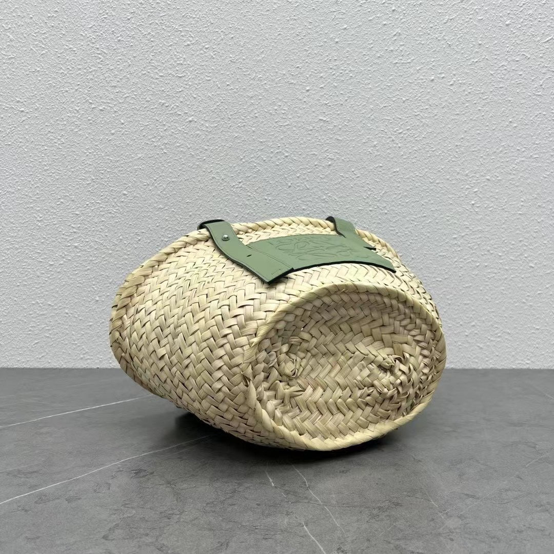 羅L威-草編包 33CM 小號 綠色