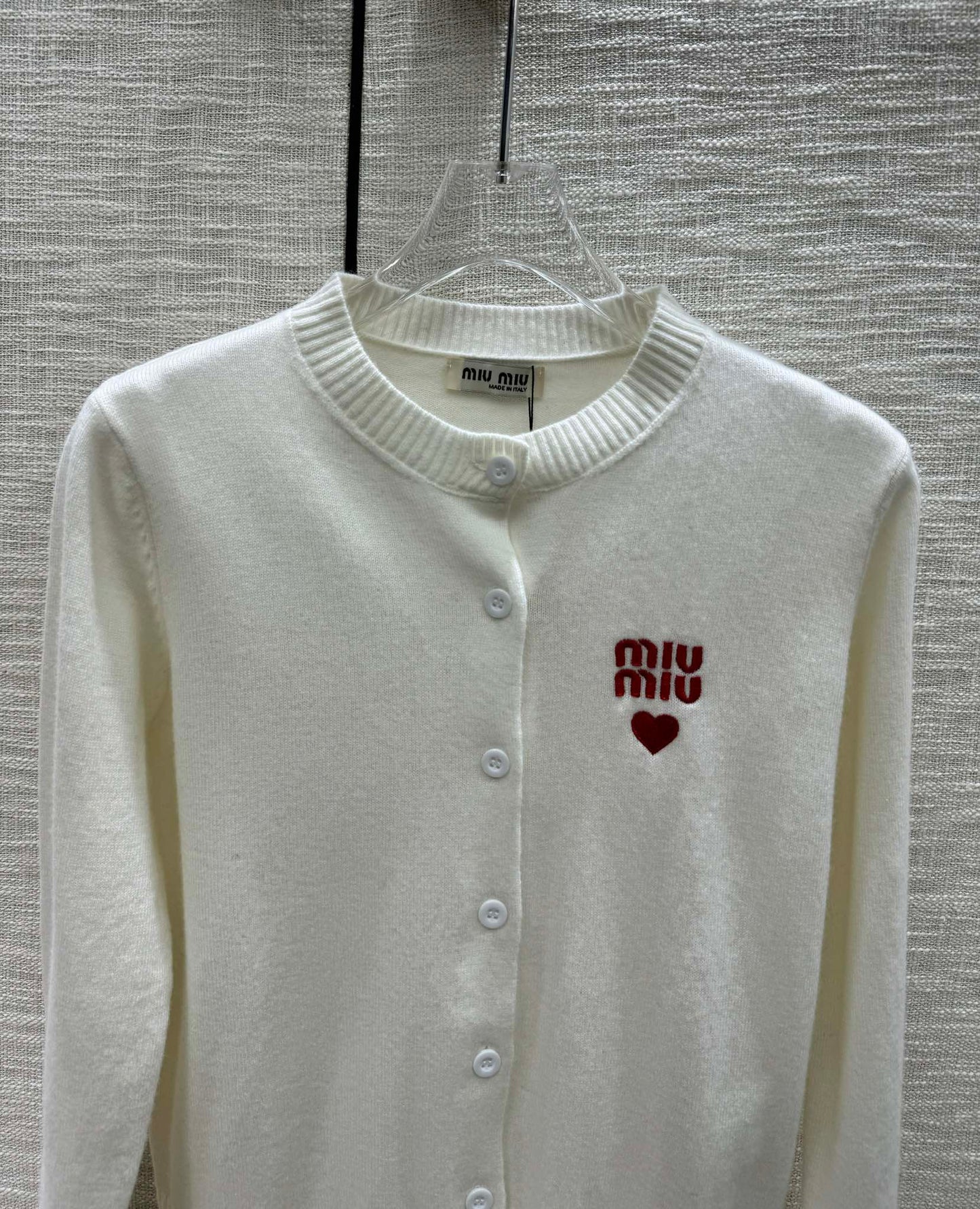 穆M家-2404 愛心刺繡logo針織開襟衫
