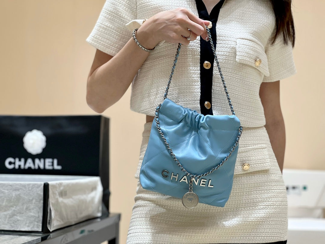 小香家-春夏系列 Chanel 22號手袋 淺藍色