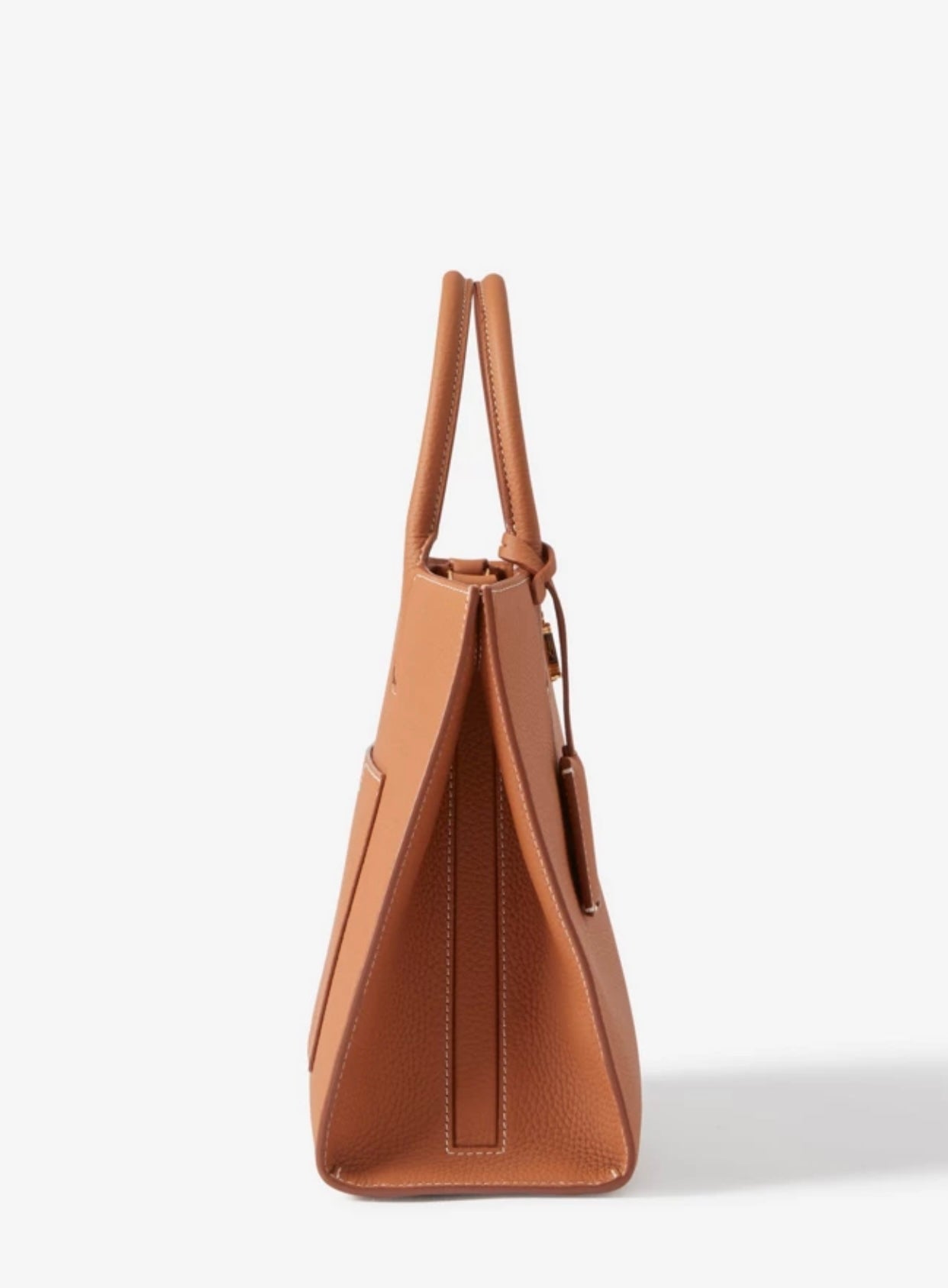 巴B家-Frances 粒紋皮革托特包 棕色 32CM