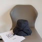 迪D家-蝴蝶結簡約漁夫帽 黑色
