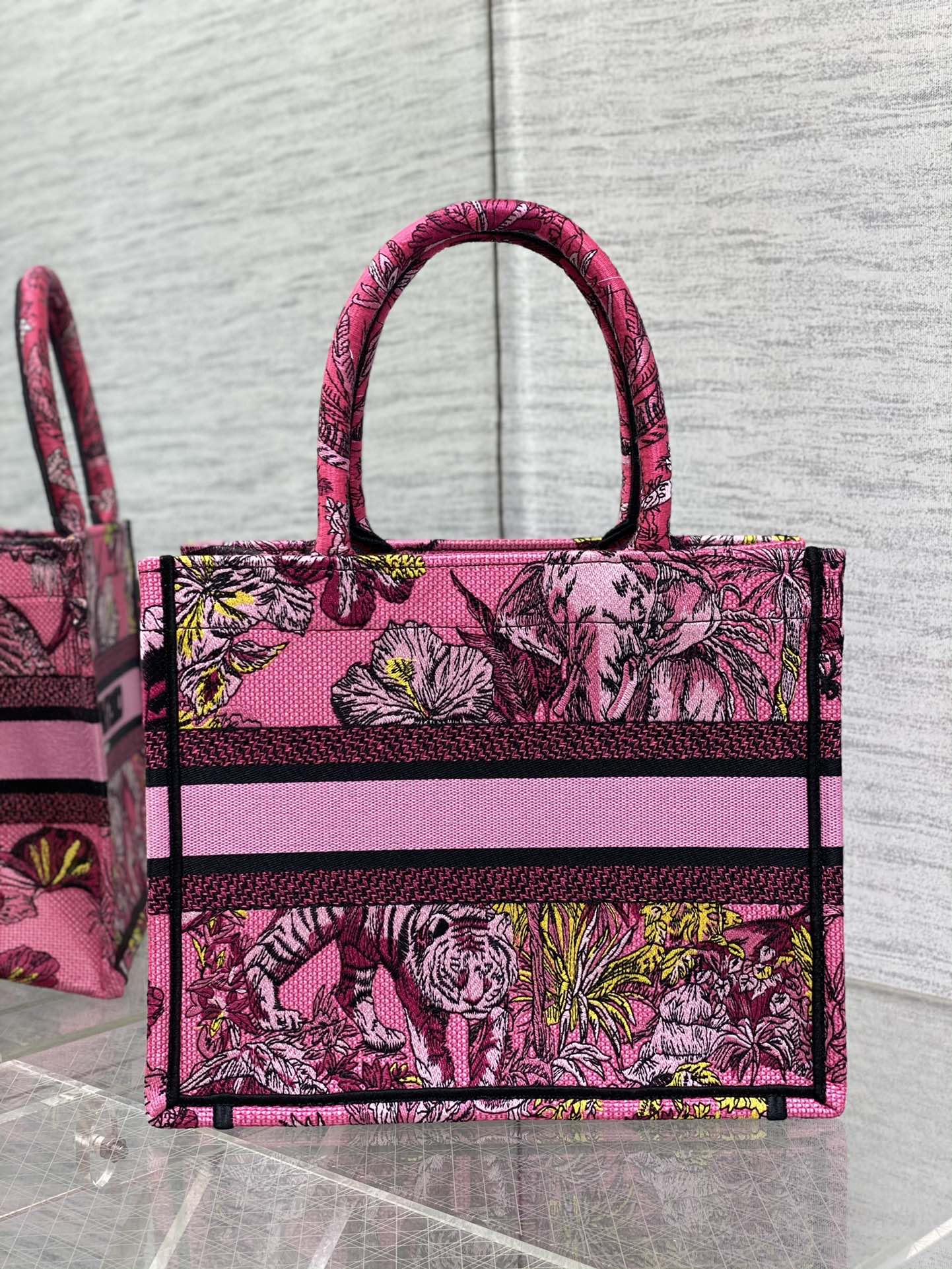 迪D家-Book Tote 2023春夏系列 動物園桃紅色 小號