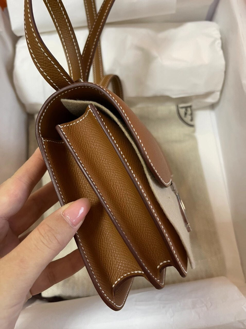 小愛款-Constance 19 epsom Mini 金棕色 銀扣