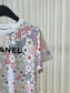 小香風-2403 網格印花訂製絲光全棉TEE