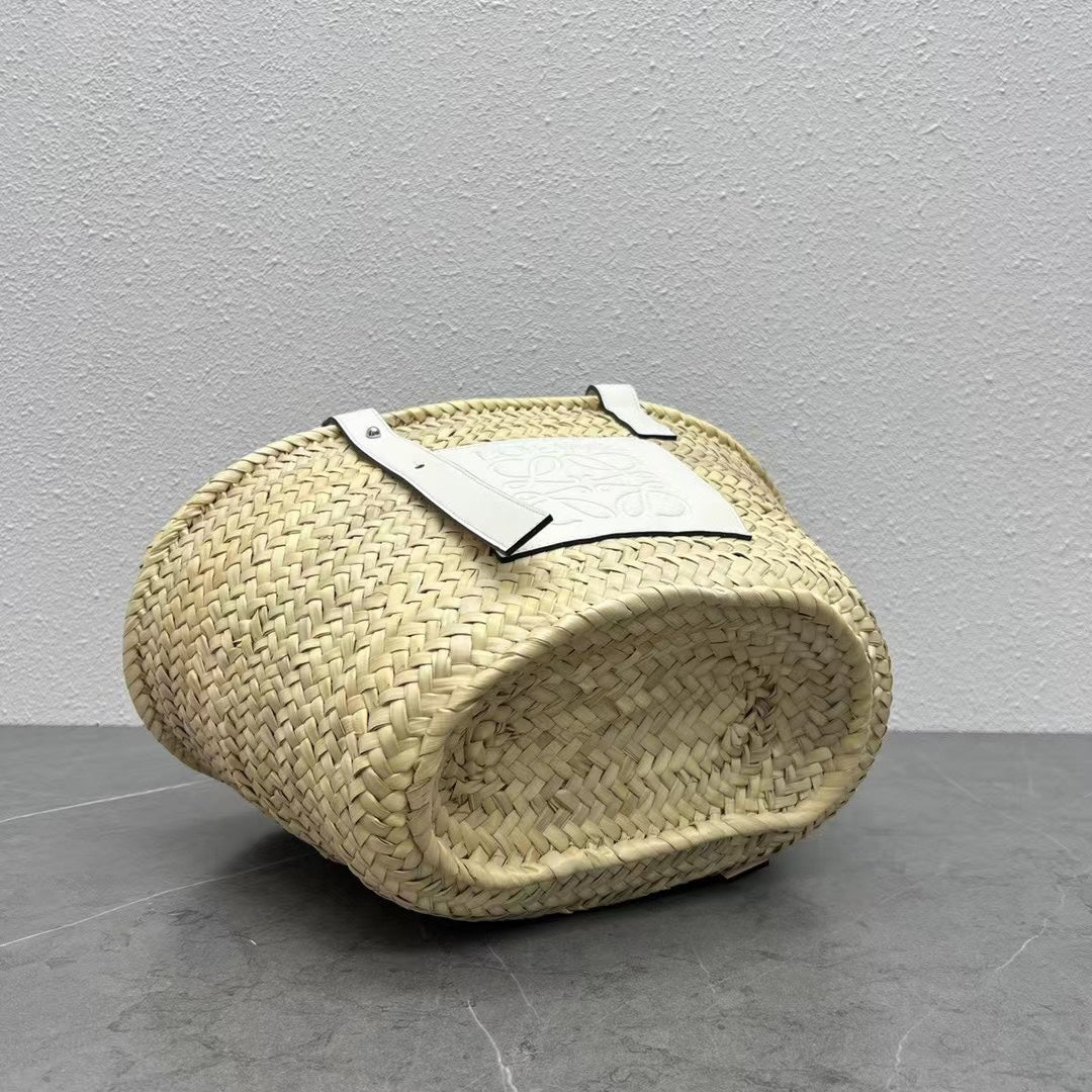 羅L威-草編包 40CM 大號 奶油白