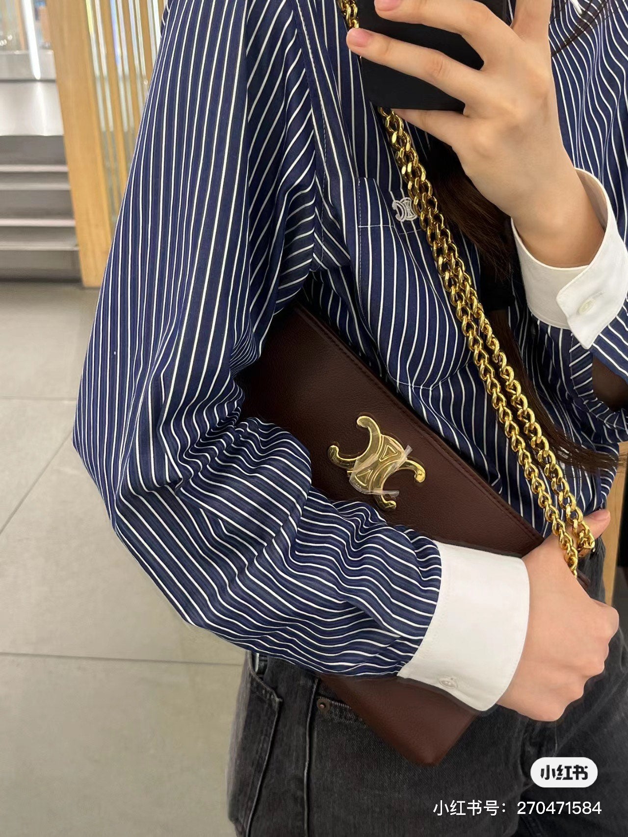 賽c家-新款 newspaper chain bag 雙鍊條腋下包 棕色