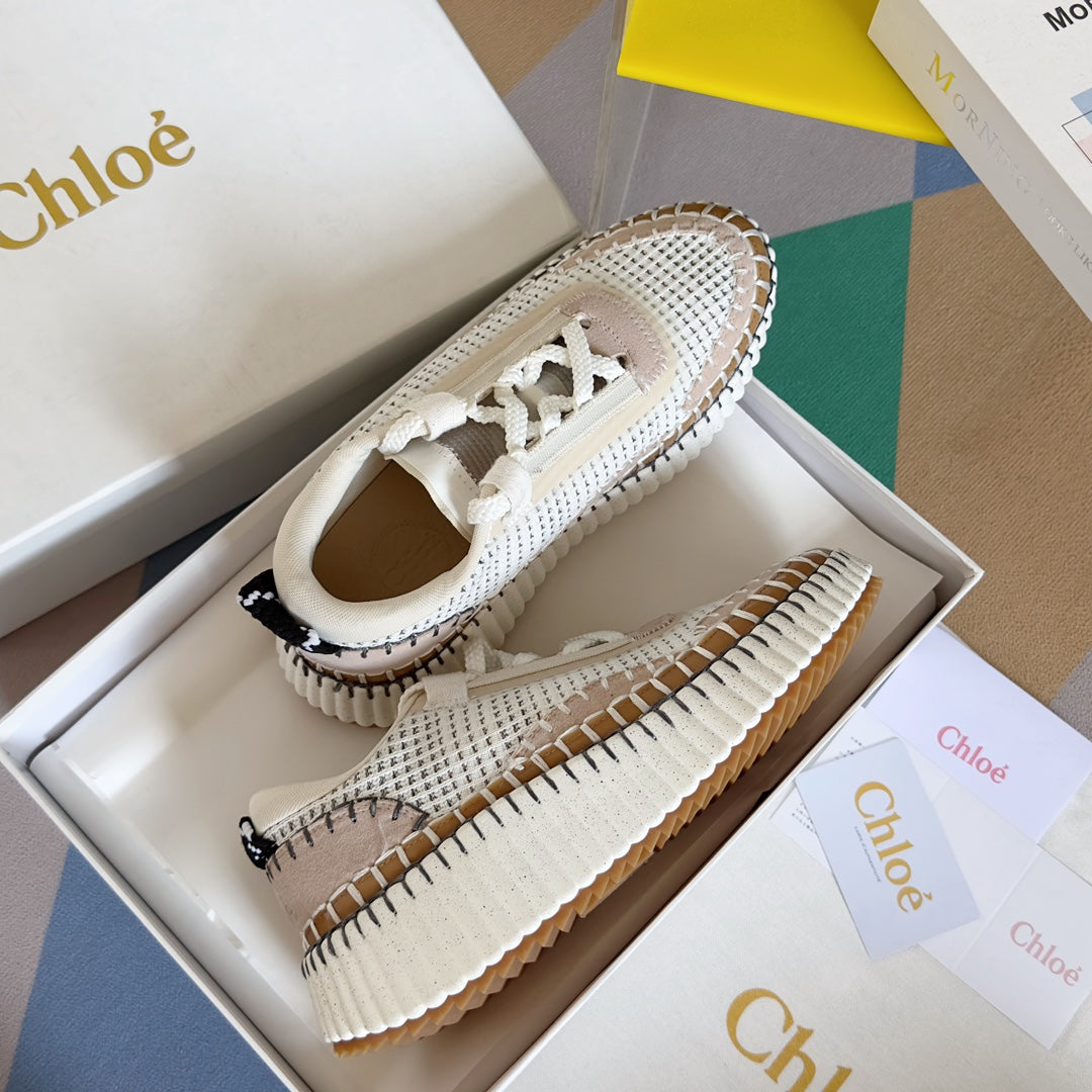 克羅C-Nama sneaker彩虹系列 網面拼色休閒運動鞋 杏粉色