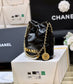 小香家-Chanel 22號手袋 黑色 雙鍊條 珍珠鍊