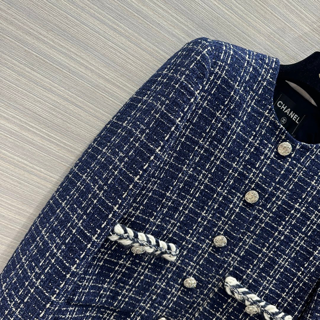 小香家-2403 24早春新品高級藍白金短款小外套