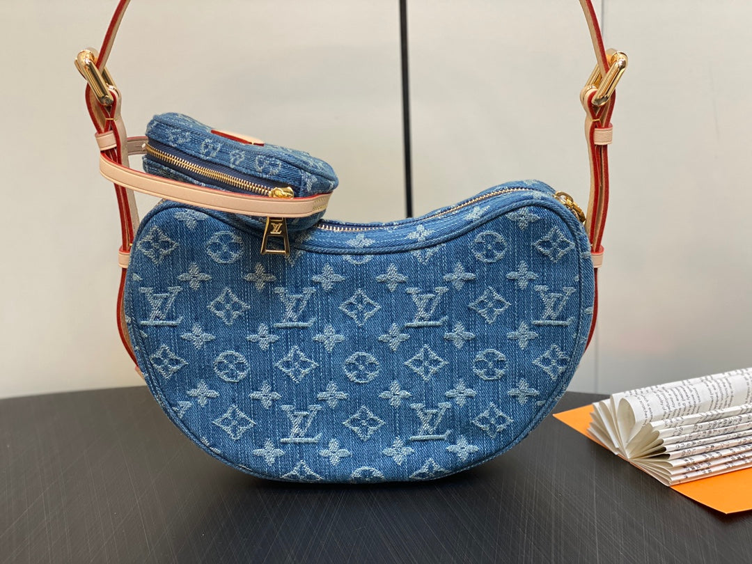 M46856 路L家-碗豆包系列 Croissant MM 可頌包 牛仔
