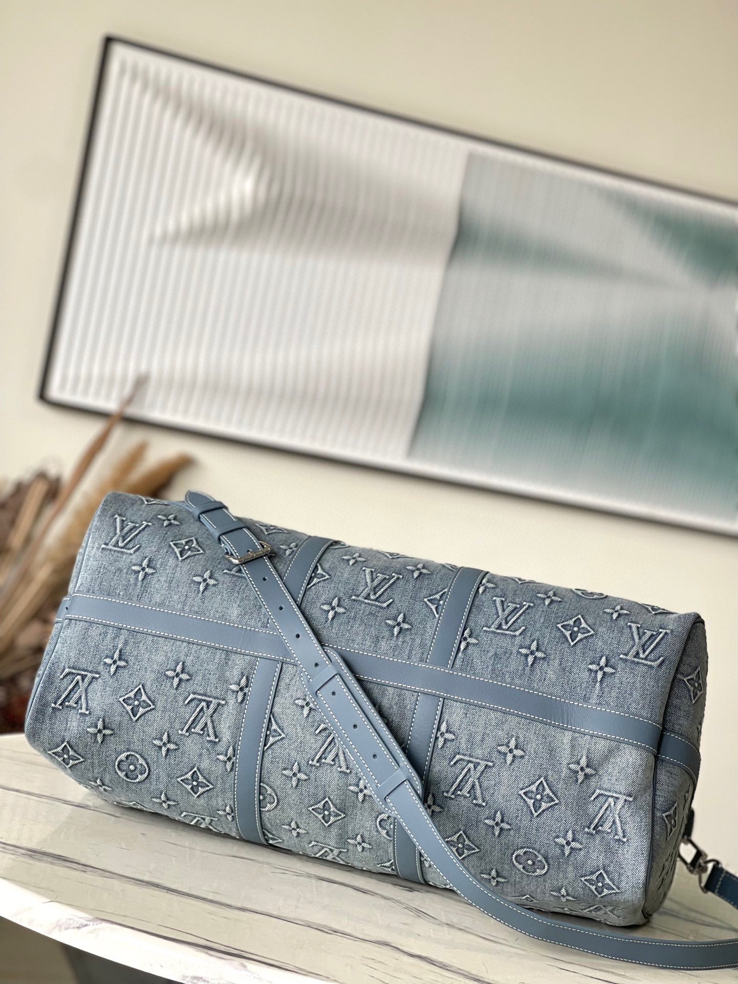 M22532 路L家-Keepall Bandoulière 50旅行袋 牛仔款
