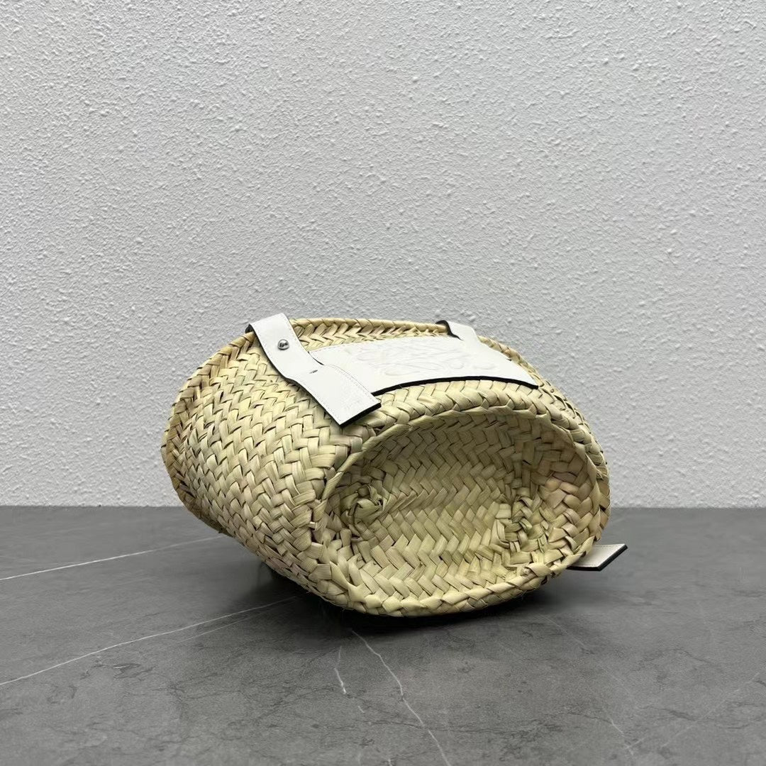 羅L威-草編包 33CM 小號 奶油白