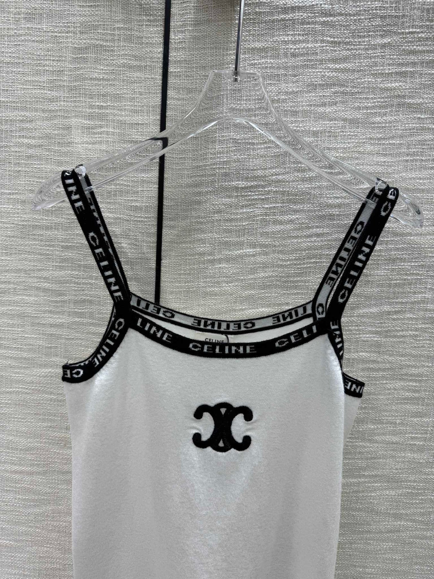 賽C家-2404 字母logo針織吊帶背心 白色