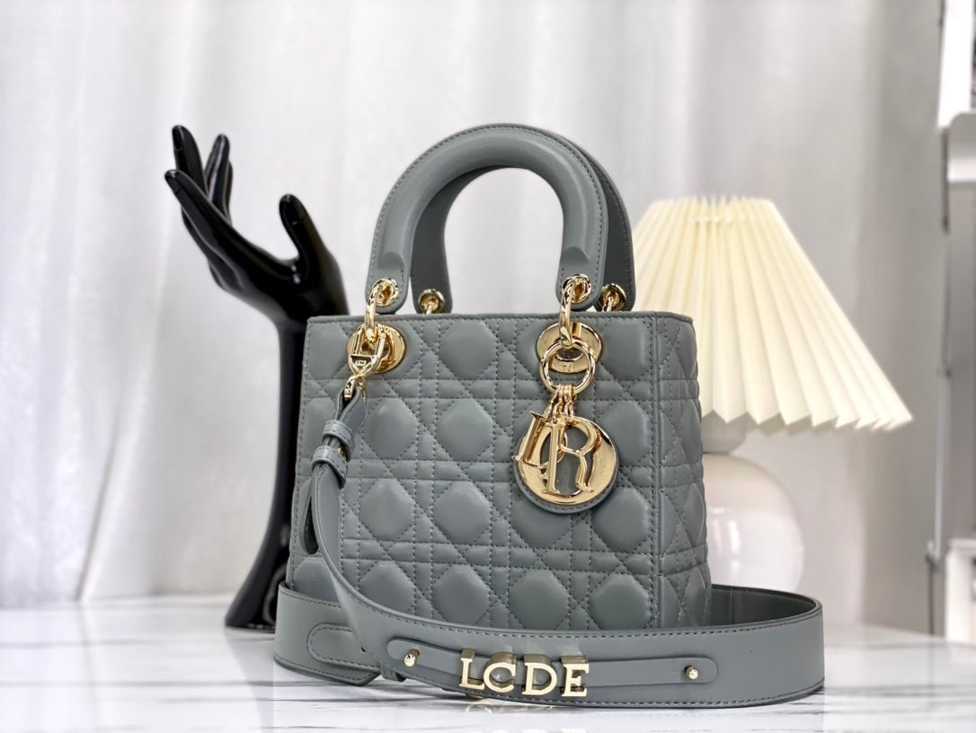 迪D家-Lady dior myABC 岩石灰色金扣 小號