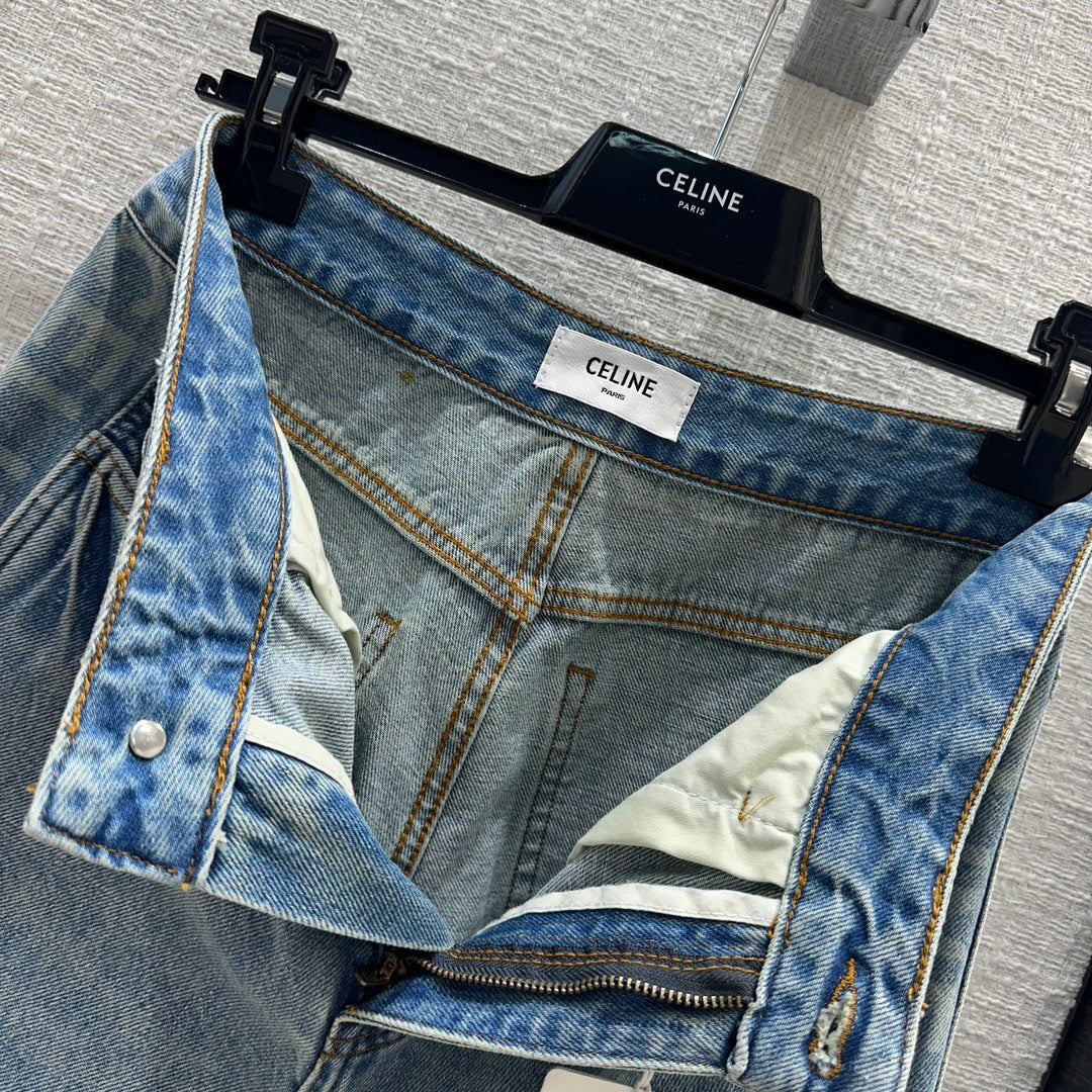 賽C家-2403 24早春新品側印直筒牛仔褲