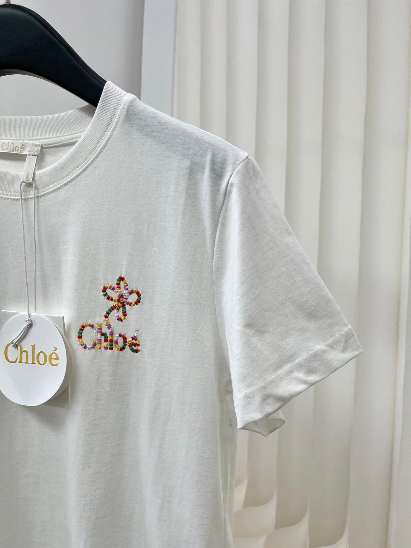 克羅C-2403 24春夏官網新品刺繡TEE 白色