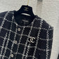 小香家-2403 24早春新品高級黑白格紋軟呢外套