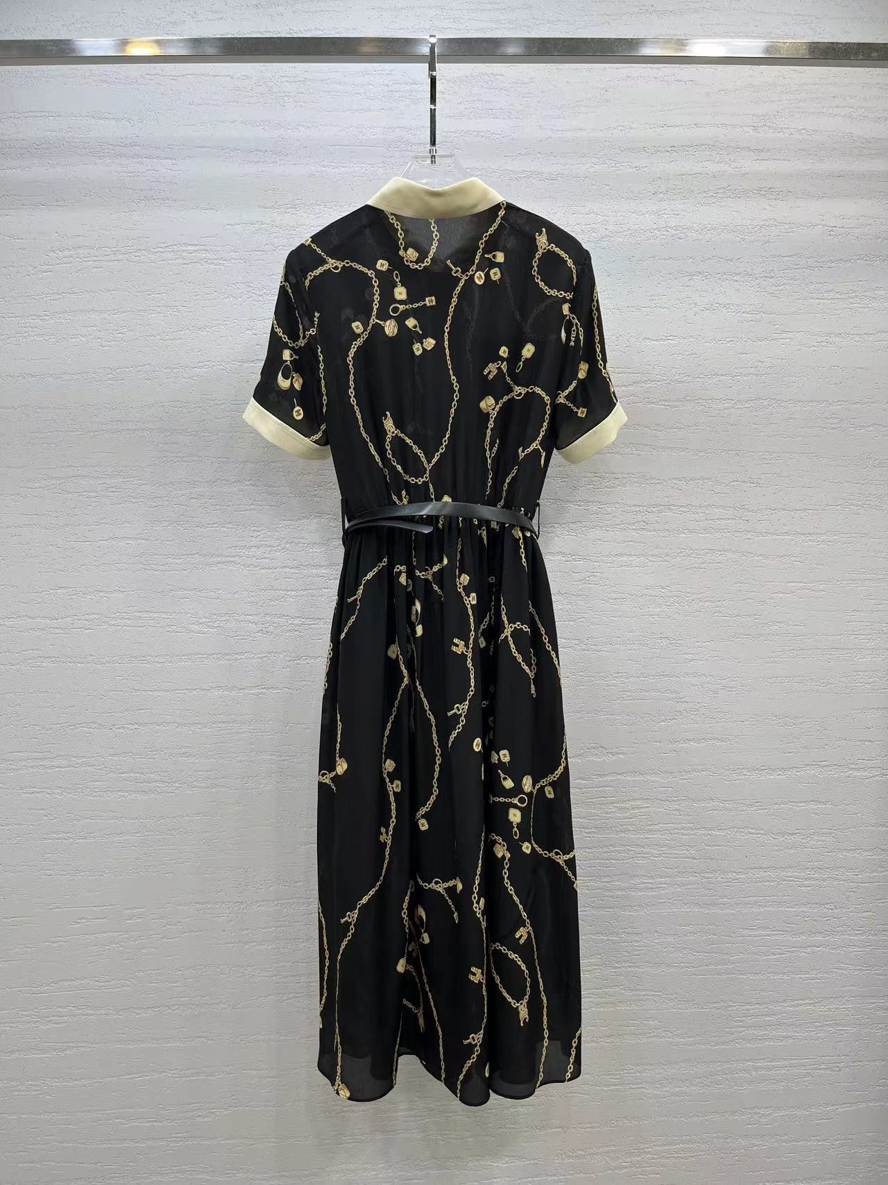 賽C家-2403 絲綢印花大擺洋裝