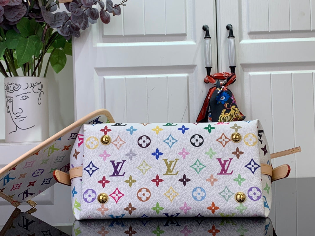 路L家-Carryall 帆布皮革蝴蝶結手袋 白色