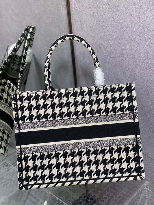 迪D家 Book Tote 千鳥格系列 中號36.5cm