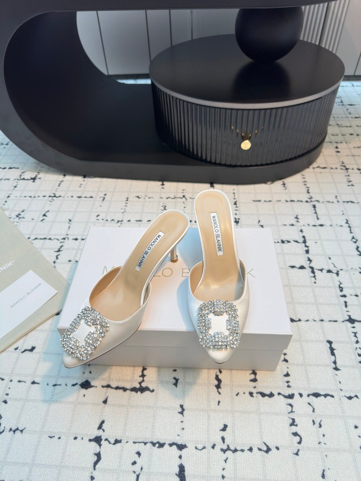 Manolo Blahnik-2024 高跟拖鞋 白色