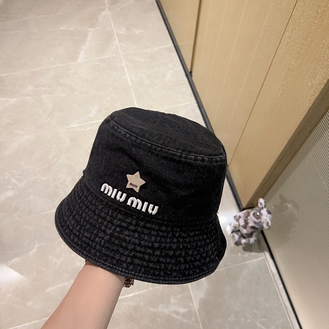 穆M家-2023新款簡約復古牛仔漁夫帽 黑色