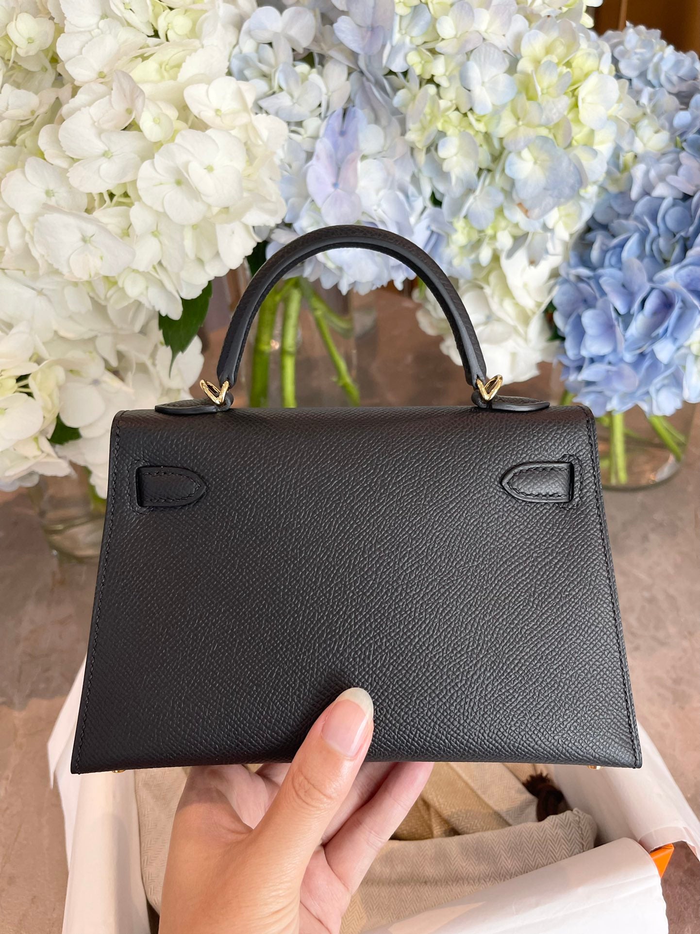 小愛款-Kelly Mini 2代 Epsom 黑色 金扣