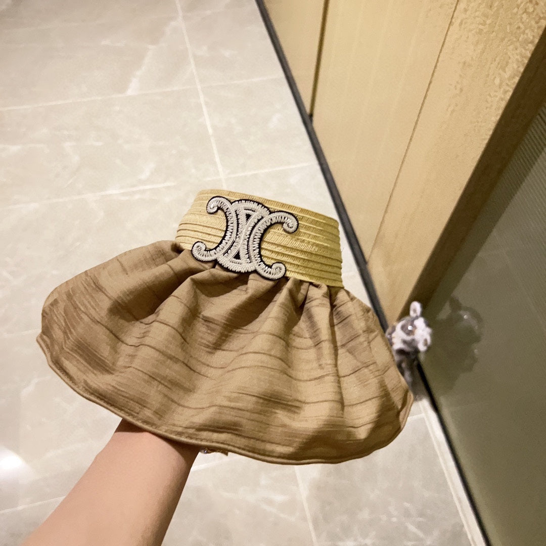 賽C家-2023夏季新款 空頂帽 防曬帽 杏色