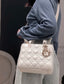 迪D家-Lady dior myABC 羊皮白色金扣 小號
