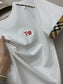 巴B家-2403 新款經典格紋拼繡字母TEE 白色