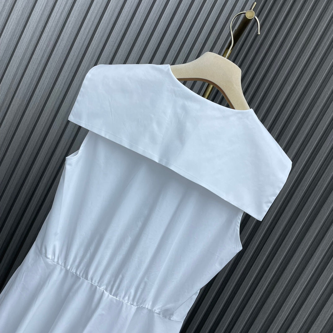 穆M家-2404 24新品上架海軍披肩背心長裙 淺藍