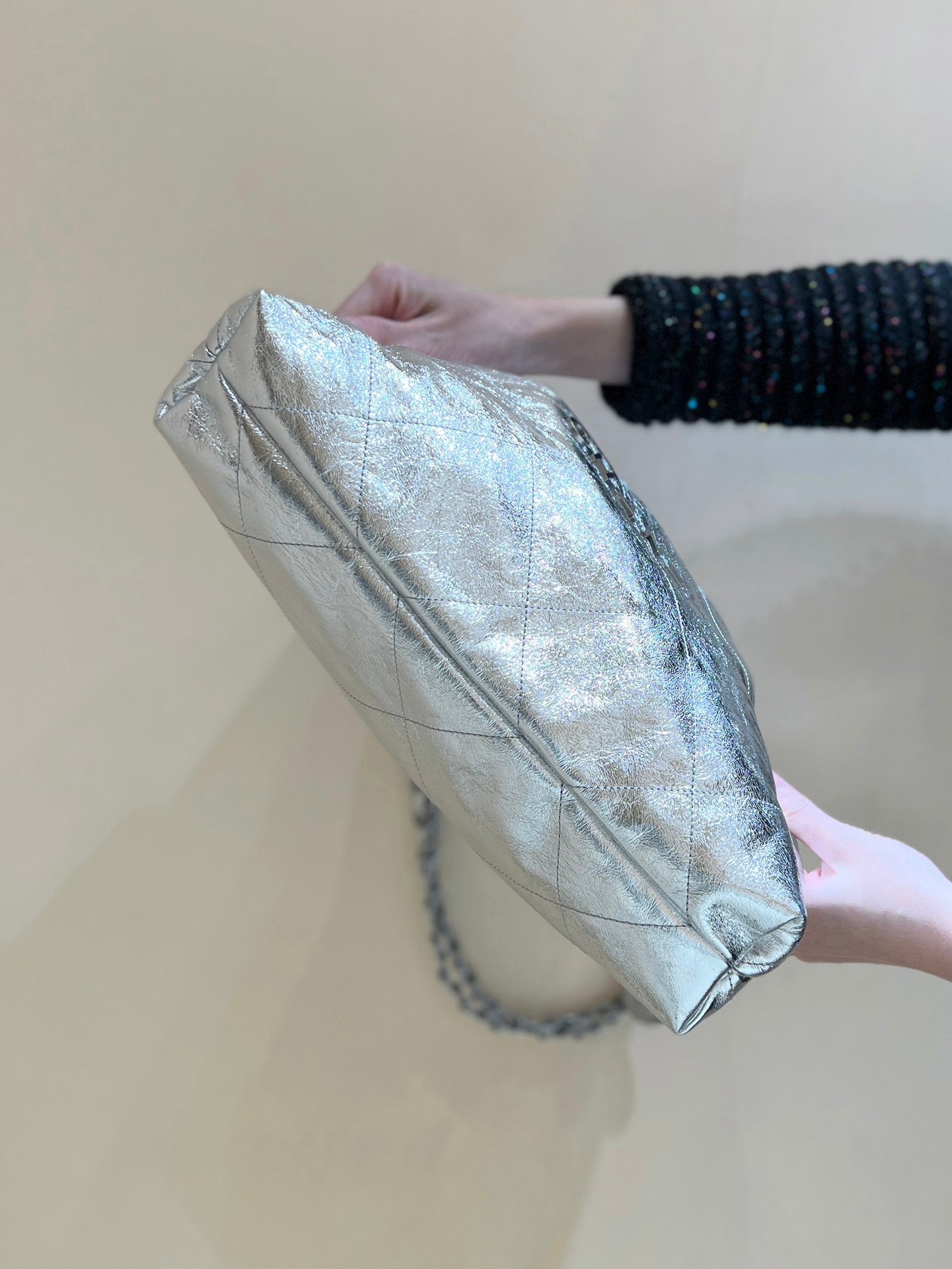 小香家-25C 22Bag 金屬皮 銀色