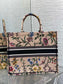 迪D家 Book Tote 刺繡字母粉花 大號41.5cm