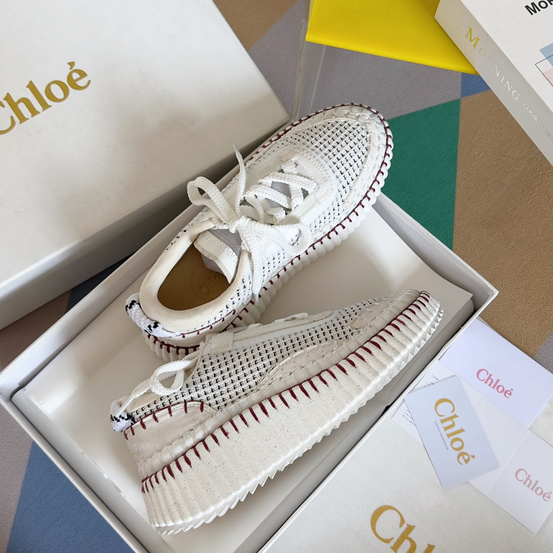 克羅C-Nama sneaker彩虹系列 網面拼色休閒運動鞋 白色