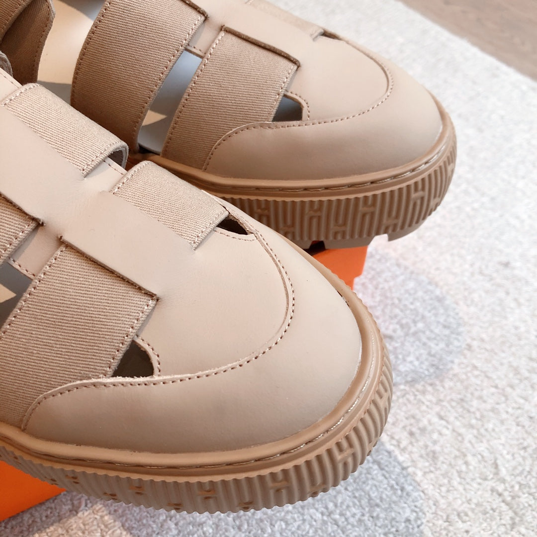 小愛款-2023走秀款 牛皮休閒鞋 男女同款 杏色