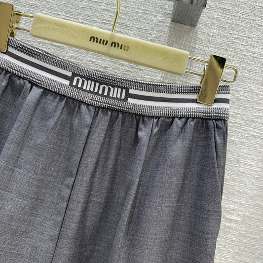 穆M家-2404 24早春新品！格雷系灰色寬腿直筒褲