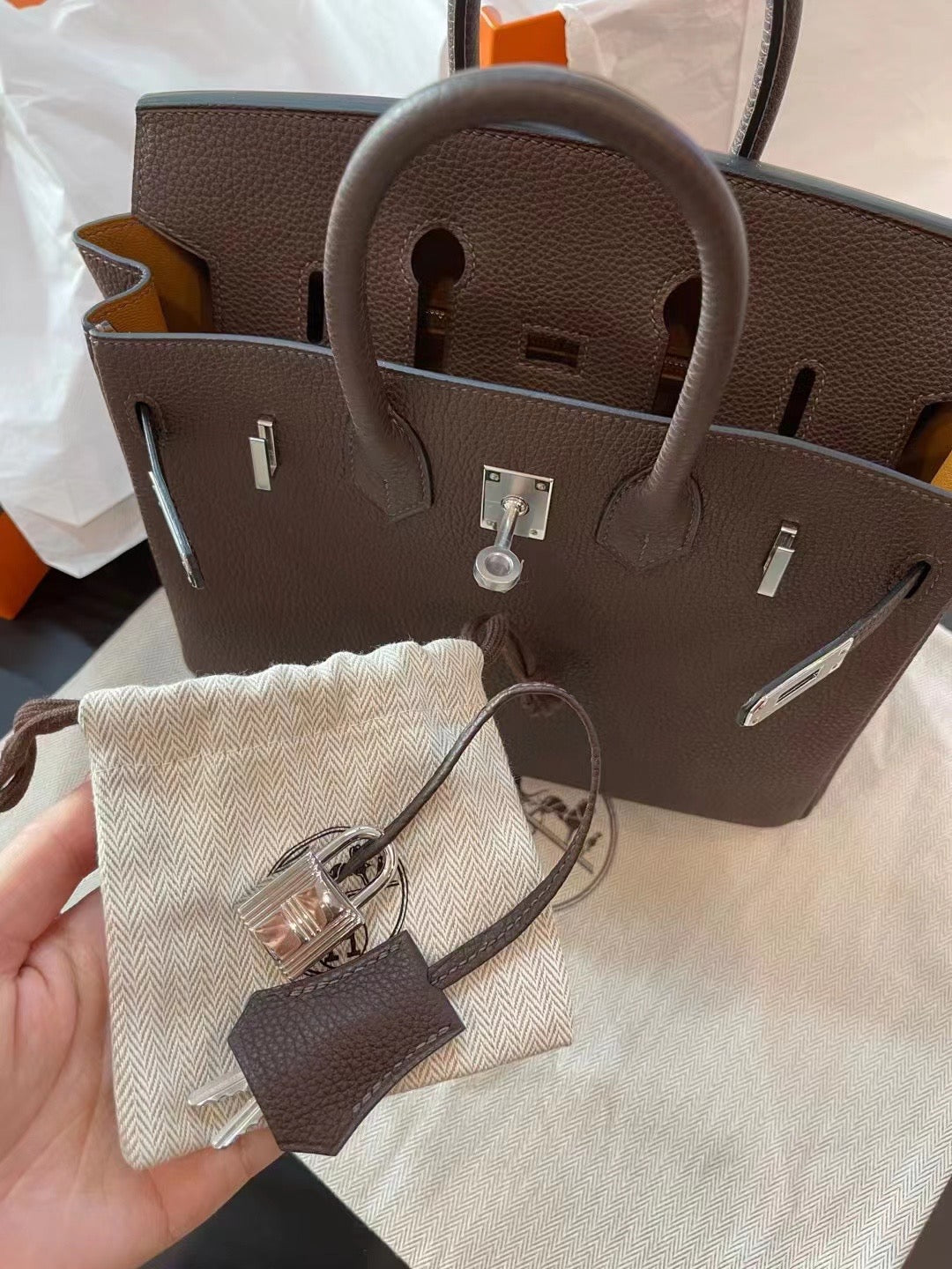 小愛款-Birkin 25 Togo 烏木色 銀扣