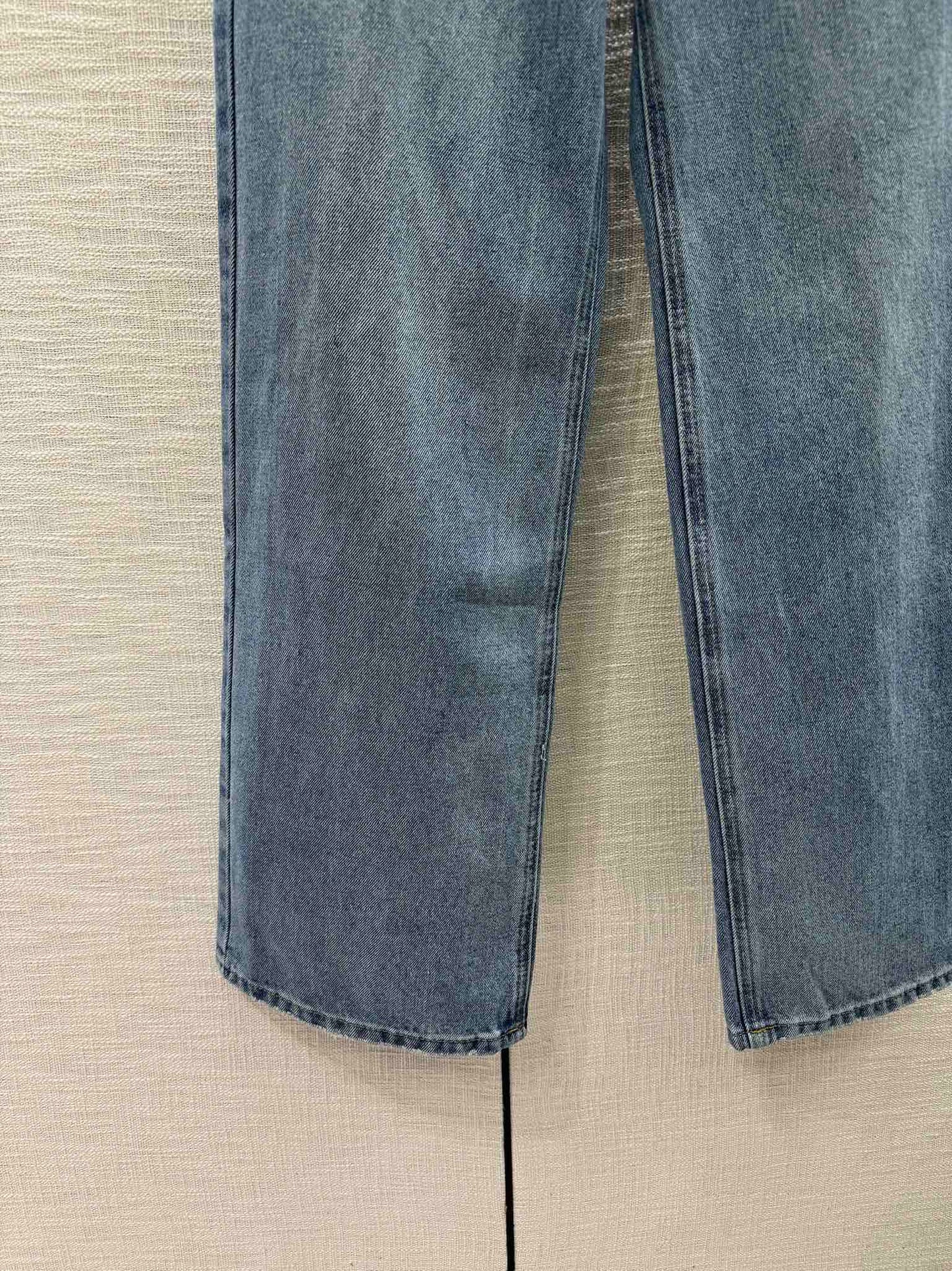 穆M家-2404 口袋燙鑽直筒牛仔褲