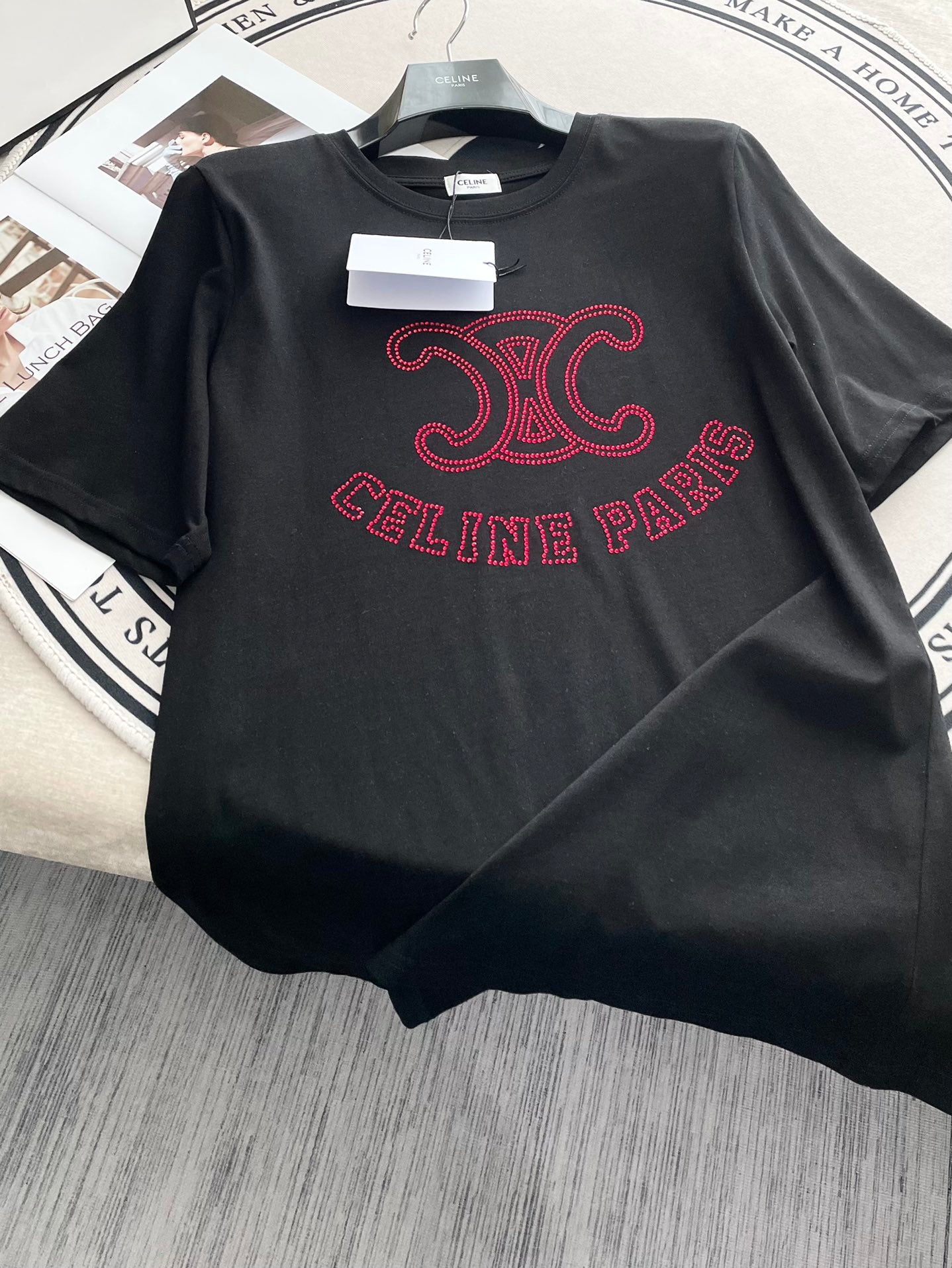 賽C家-2403 燙鑽短袖Tee 黑色