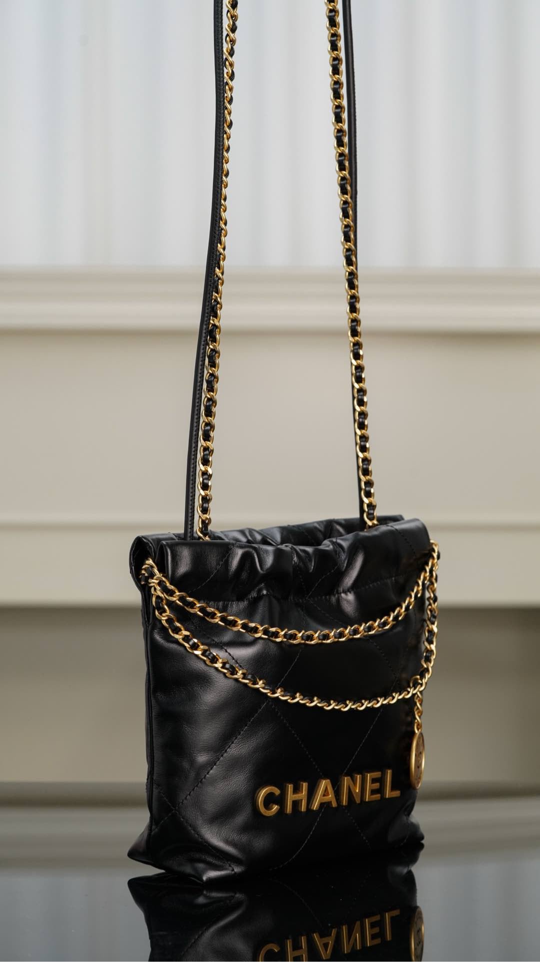 小香家-23s 22Mini bag 原產皮 黑金