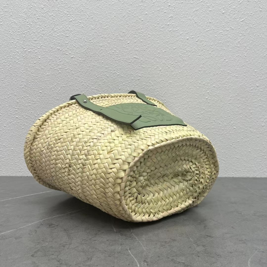 羅L威-草編包 40CM 大號 綠色