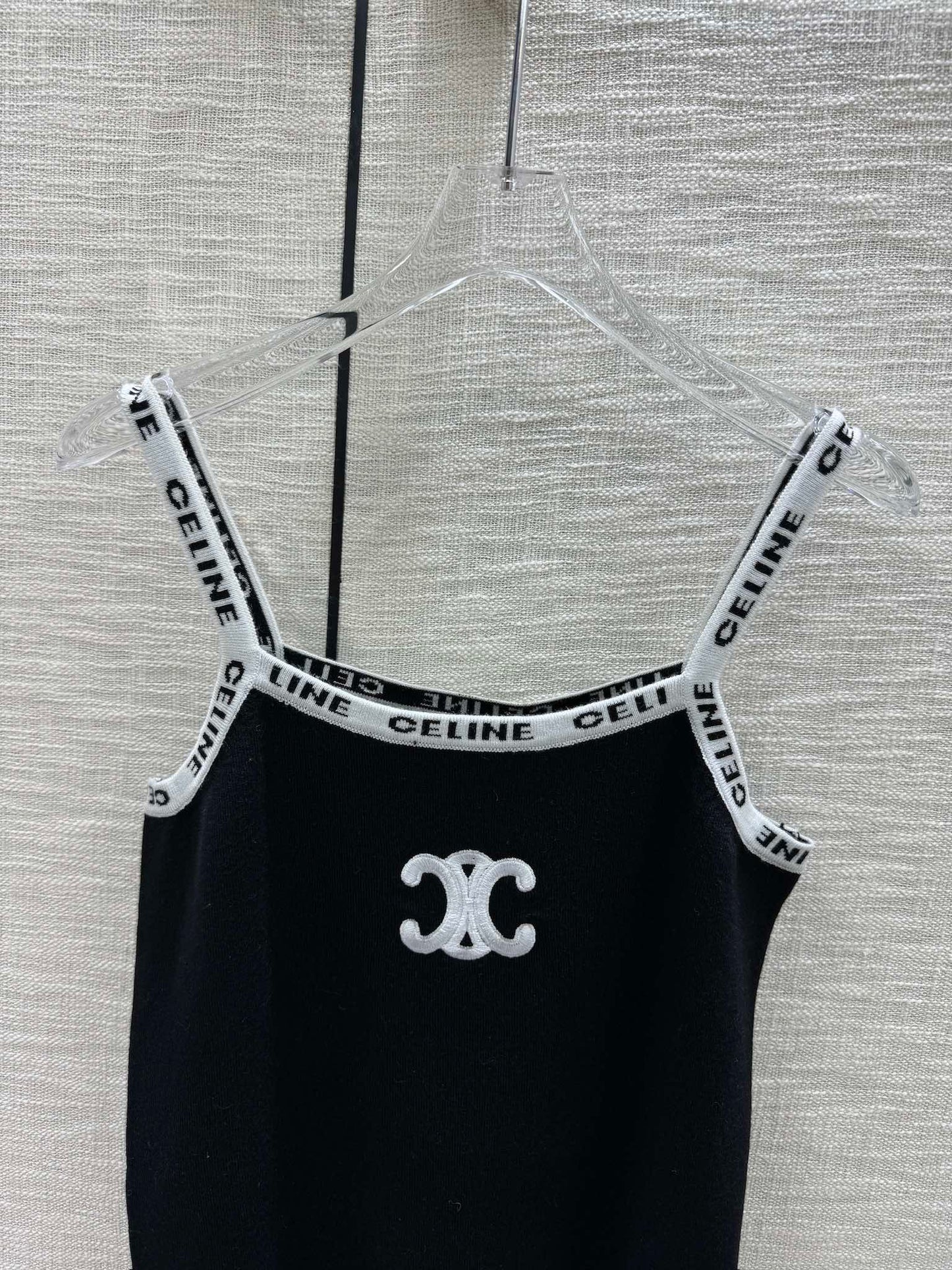 賽C家-2404 字母logo針織吊帶背心 黑色