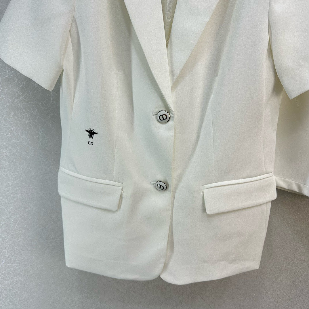迪D家-2403 休閒西服套裝輕薄款 白色