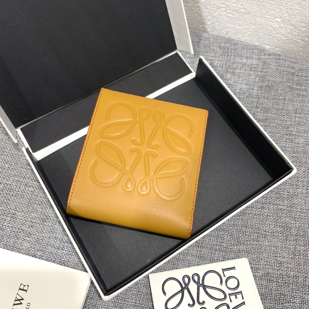 羅L威-Brand bifold wallet系列男士對折短夾 黃色